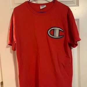 Vintage Champion Embroidered Large Red Shirt